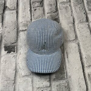 Vintage Nike AIR JORDAN Jumpman Knit Woven Flex Fit Hat Cap Baby Blue White